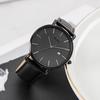 BUREI Men's Stylish Analog Quartz Watch, Simple, Slim, Casual Design with Date Display, Waterproof, Popular Brand, Black Leather Strap