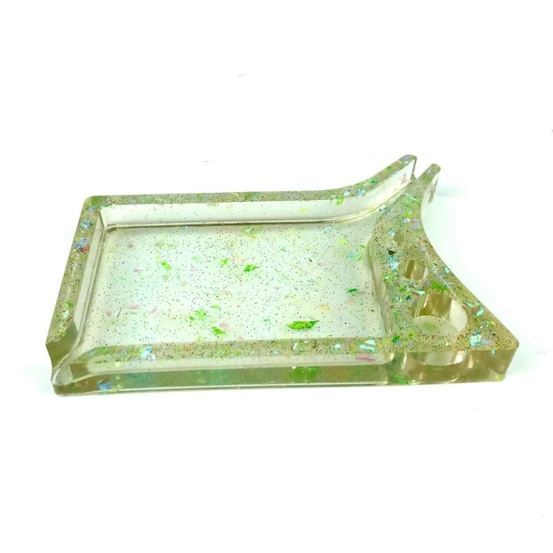 Epoxy Resin Mold with Disc Makeup Reel Cosmetic Silicone Mold Storage Tray Resin Mold for Diy Decorative Jewelry Tools