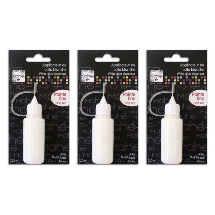 3 tubes de colle blanche pointe fine - 20 ml