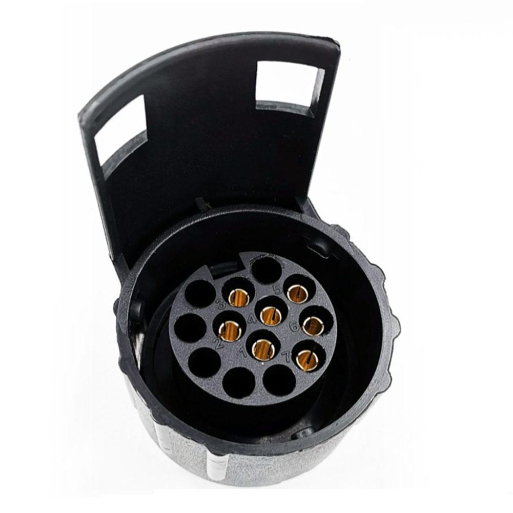 Brand New Socket Converter 7 To 13Pin Traction Towing Traction Trailer Truck Waterproof 7 To 13 Pin Adapter Black