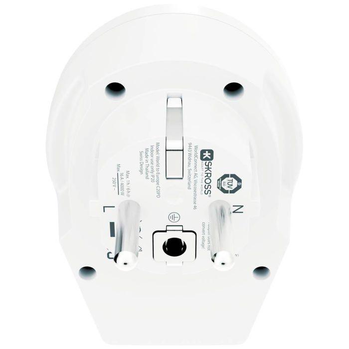 Skross 1.500290 adaptateur de voyage country adapter world to europe usb c20pd