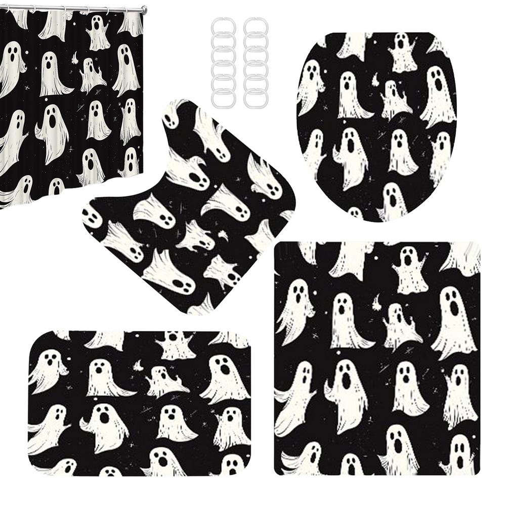 

Spooky Shower Curtains Waterproof Ghost Shower Curtains Horror Home Accent For Hotel Restaurant RV Apartment Rental Businesses