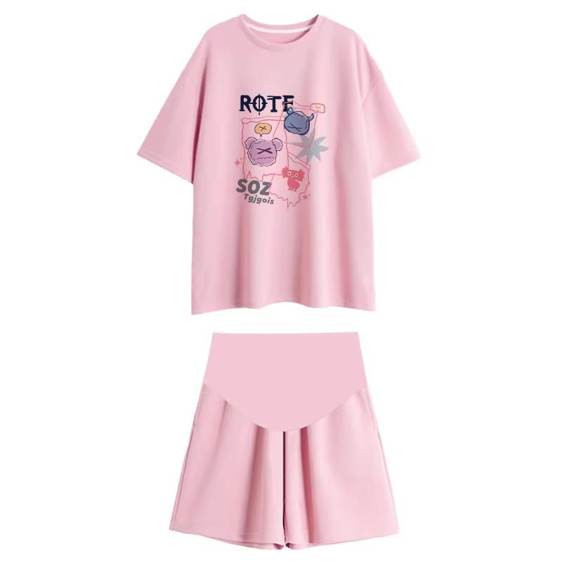 

Maternity Summer Petite 2026 Pajama Set: Plus Size T-Shirt and Shorts, Short Sleeve Two-Piece Outfit XXL