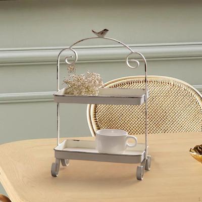 Double Layer Desktop Storage Basket Multiuse Dessert Display Shelf Cupcake Stand for Coffee Shop