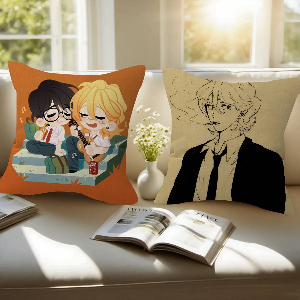 Anime Doukyuusei Rihito Sajo Hikaru Kusakabe Cushion Cover Inches Farmhouse Decor Home Throw Pillow Covers For Couch Decorations