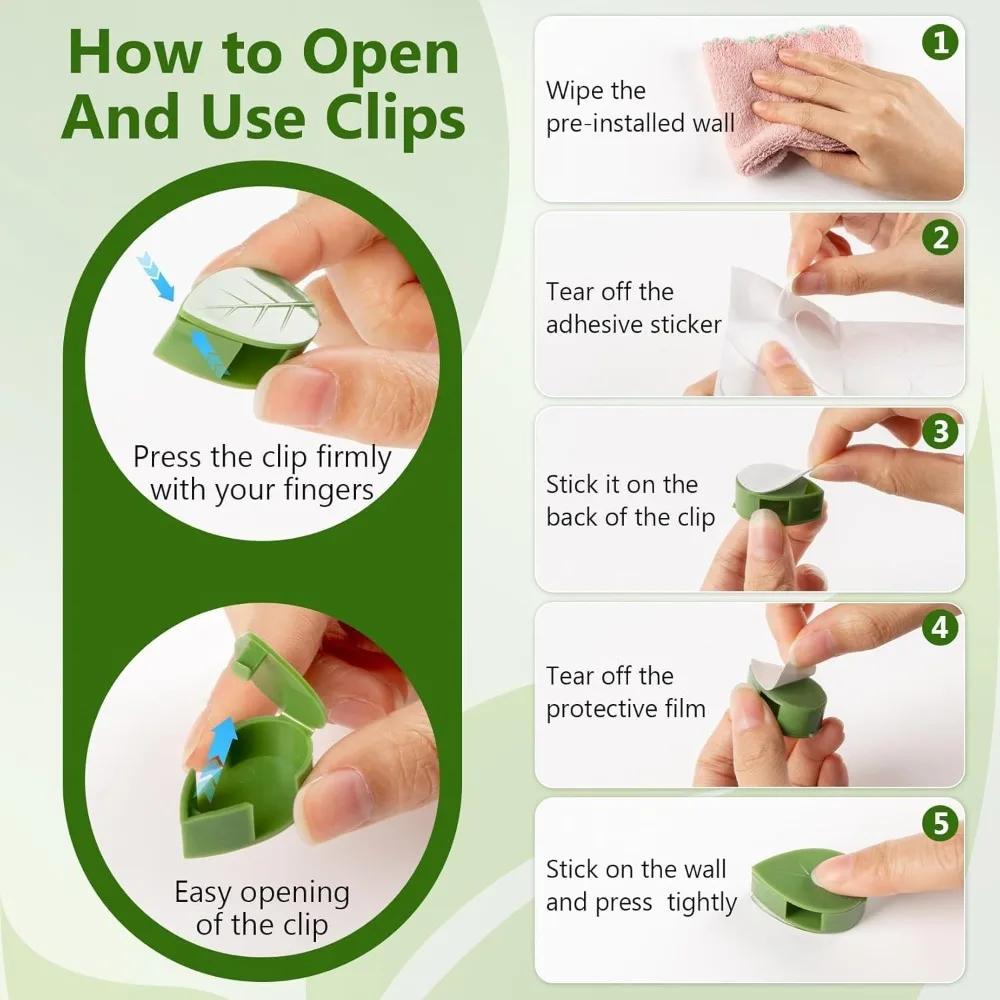 10-100PCS Plant Climbing Wall Fixture Clips Self-Adhesive Invisible Plant Support Garden Vine Climbing Fixture Plant Accessories