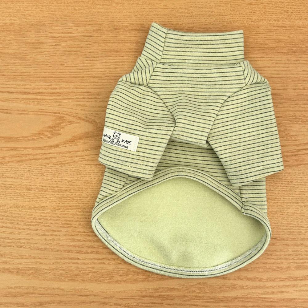 

High Collar Pet Bottoming Shirt Striped Pattern Two-Leg Dog Clothes Outdoor Protection XS