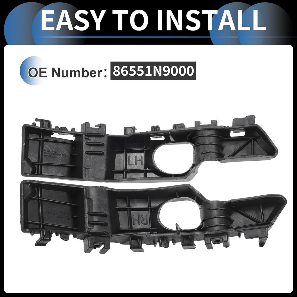 Bumper Support Bracket, Left and Right Side Front Bumper Retainer Bracket Hold Mount No.86551N9000 for Hyundai Tucson 2022-2023 ABS Plastic Black, 1