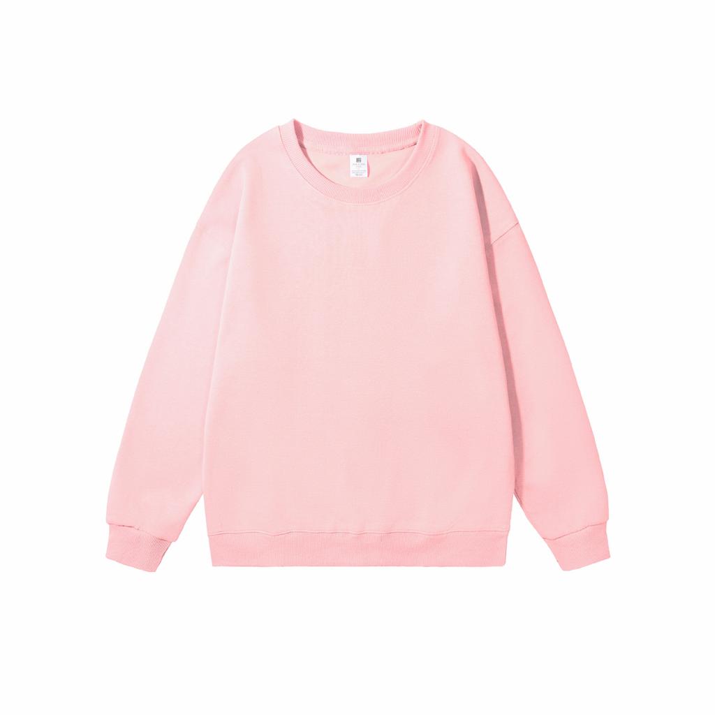 Fashion Loose Solid Color Men's Crew Neck Cotton-Blend Double-Faced Sweatshirt Women's Korean Style Casual Long-Sleeve Couple's Basic Sweatshirt