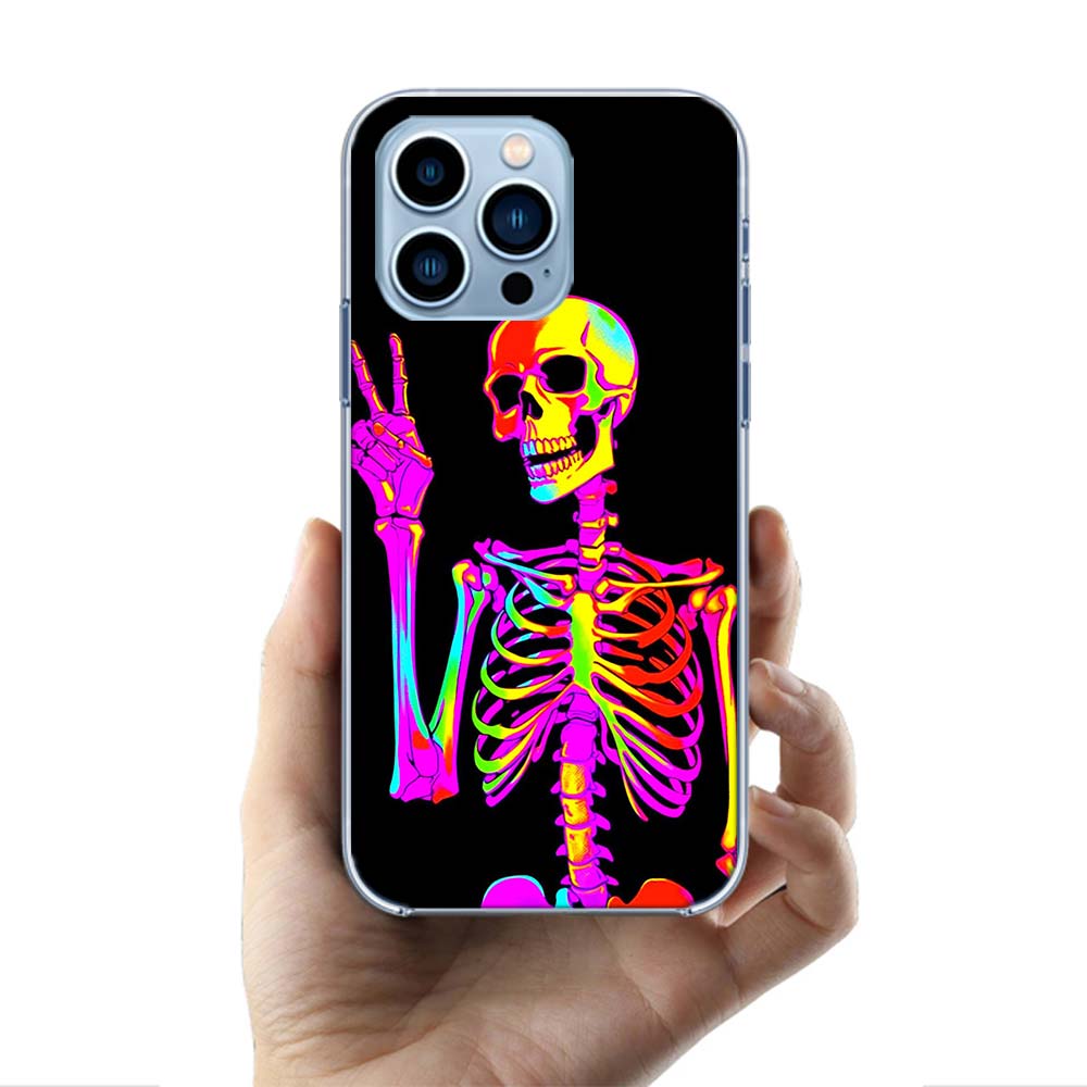 A Funny Skeleton Skull Cases Phone Case For Iphone 17E 16E 17 Air 16 Pro Max 15 Pro 14 Plus 11 13 12 Mini Cover Cases Compatible