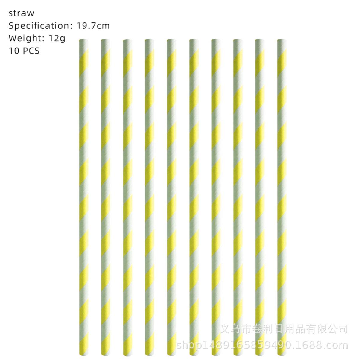 

Bee Themed Party Supplies Bee Party Tableware Party Decoration Banner Tablecloth Party Arrangement Supplies Yellow striped straw 10pcs