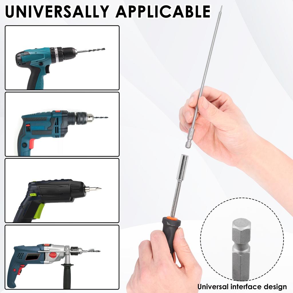 11Pcs Hex Head Allen Wrench Drill Bits Set Long Allen Screwdriver Bits Magnetic Tips 1/4 Inch Hex Key Screwdriver Socket Bit
