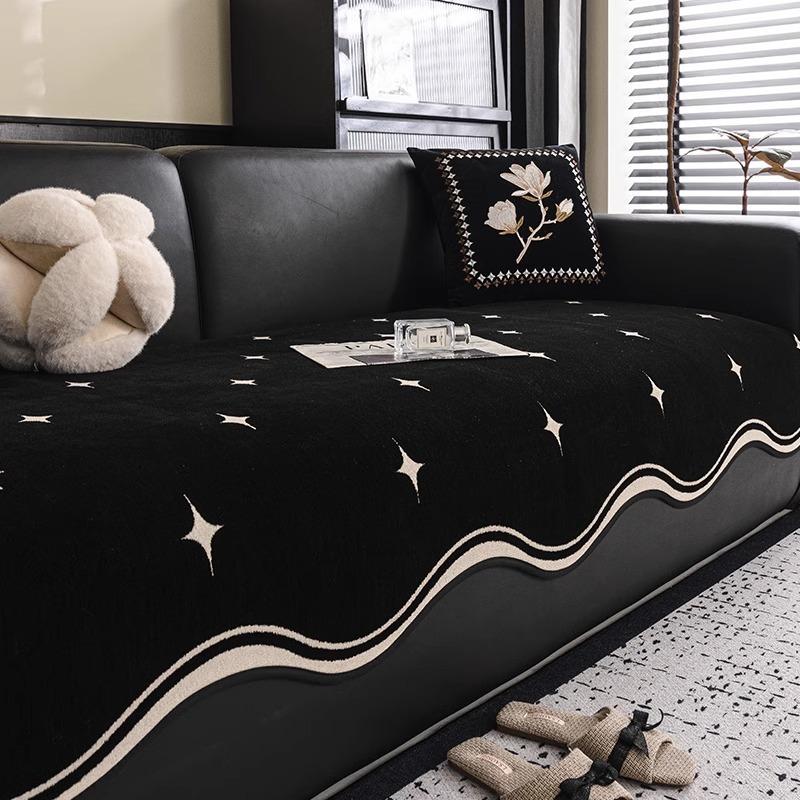 

Leather Sofa Cushion Is Universal In All Seasons, Advanced Sense Dirt-Resistant Seat Cushion New Fixed Non-Slip Straight Row Sofa Cover Towel 90*90cm
