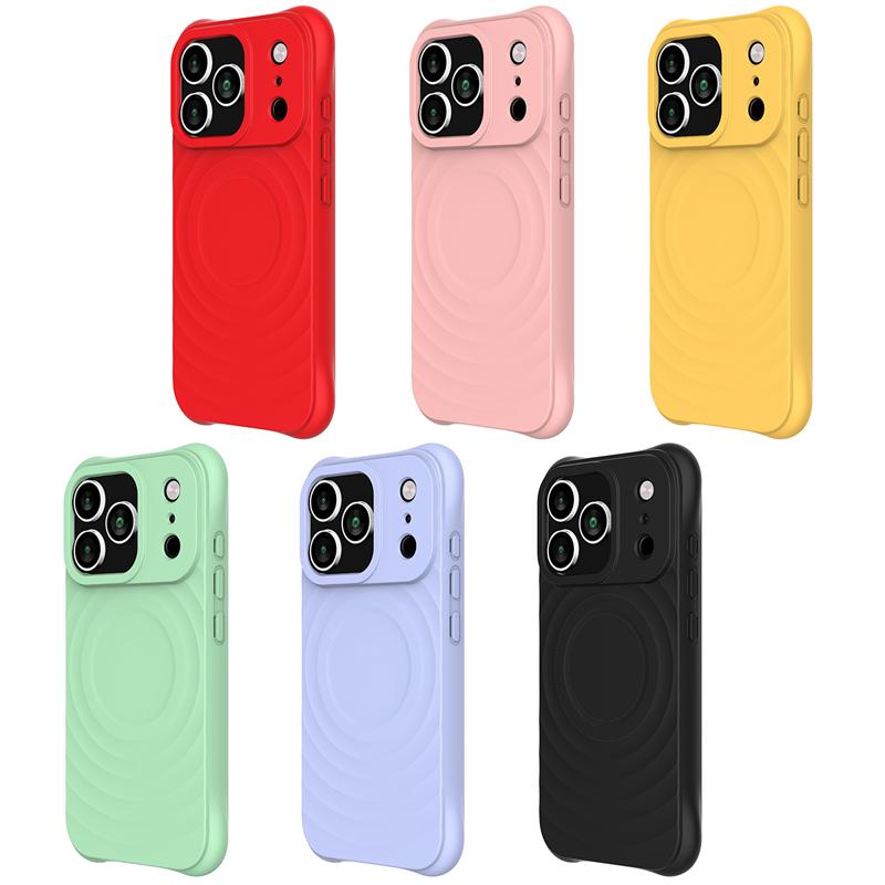 For iPhone 17 Pro Max,17 Air Case Magnetic Soft TPU Liquid Silicone Strap Cover With Microfiber Lining for iPhone17