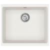 White Kitchen Sink 530 x 460 mm Made of 80percent  Quartz and 20percent  Resin