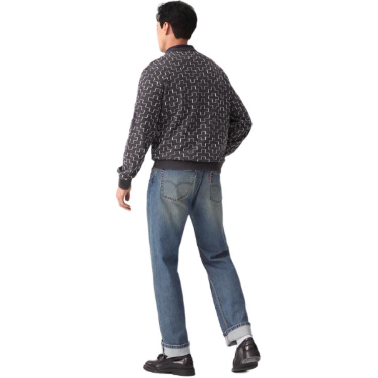 Levis Simple Comfortable Casual Loose Relaxed Ribbed Crew Neck Long Sleeve Knit Sweater Men Sweater Black 003TG-0000