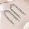European and American Long Temperament Earrings, Simple and Versatile Exaggerated Rhinestone Tassel Earrings, Sexy Nightclub Earrings
