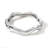 Golden Wave Open Cuff Zinc Alloy Bracelet - Irregular Design for Women, Trendy European & American Style