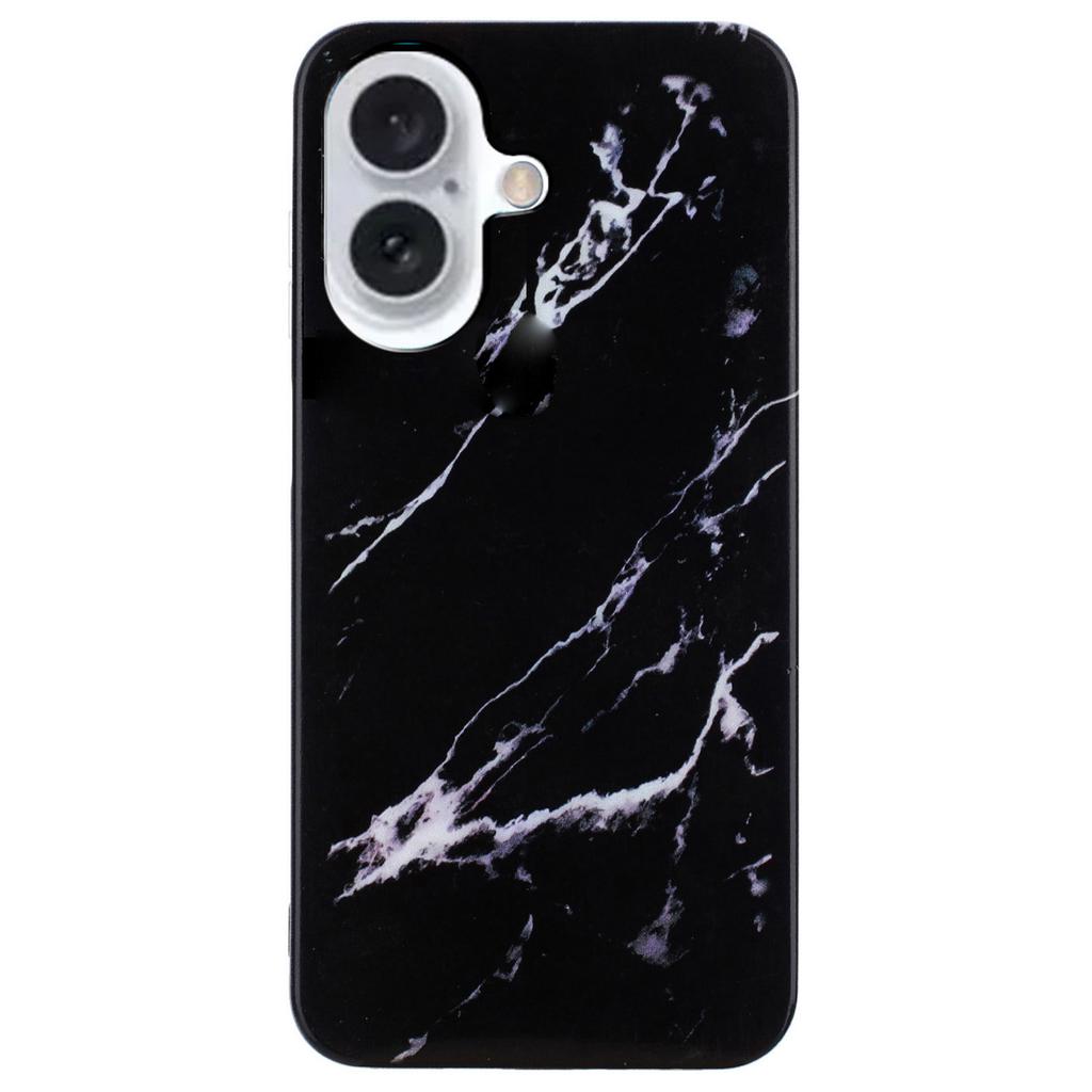 For iPhone 16 TPU Case Marble Pattern Print Protective Phone Cover