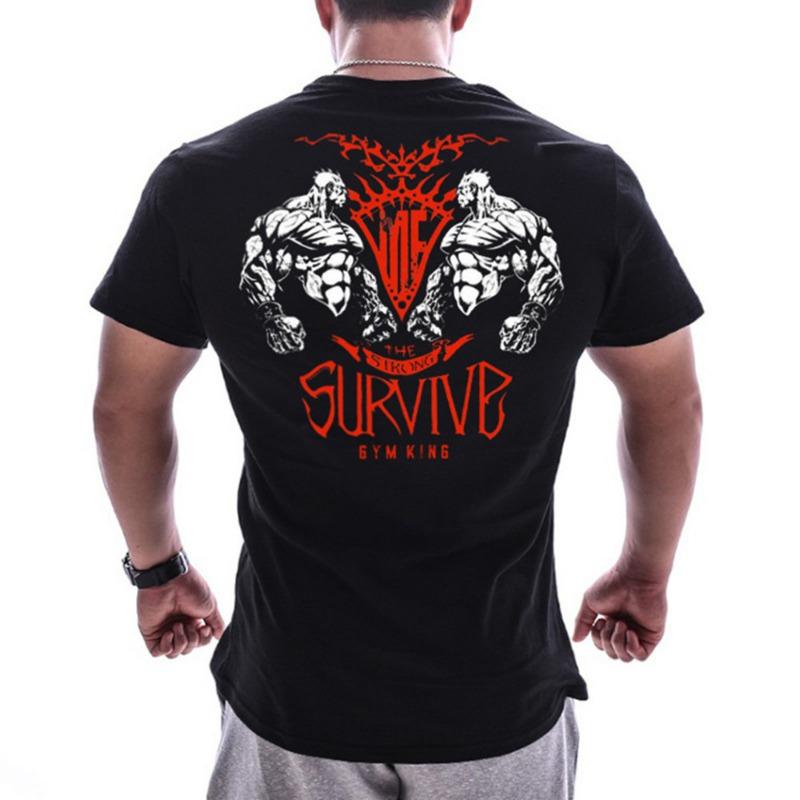 Summer Short Sleeved Men's Loose Large Stretch Fitness Sports Leisure Fashion Printed T-Shirts Men’s