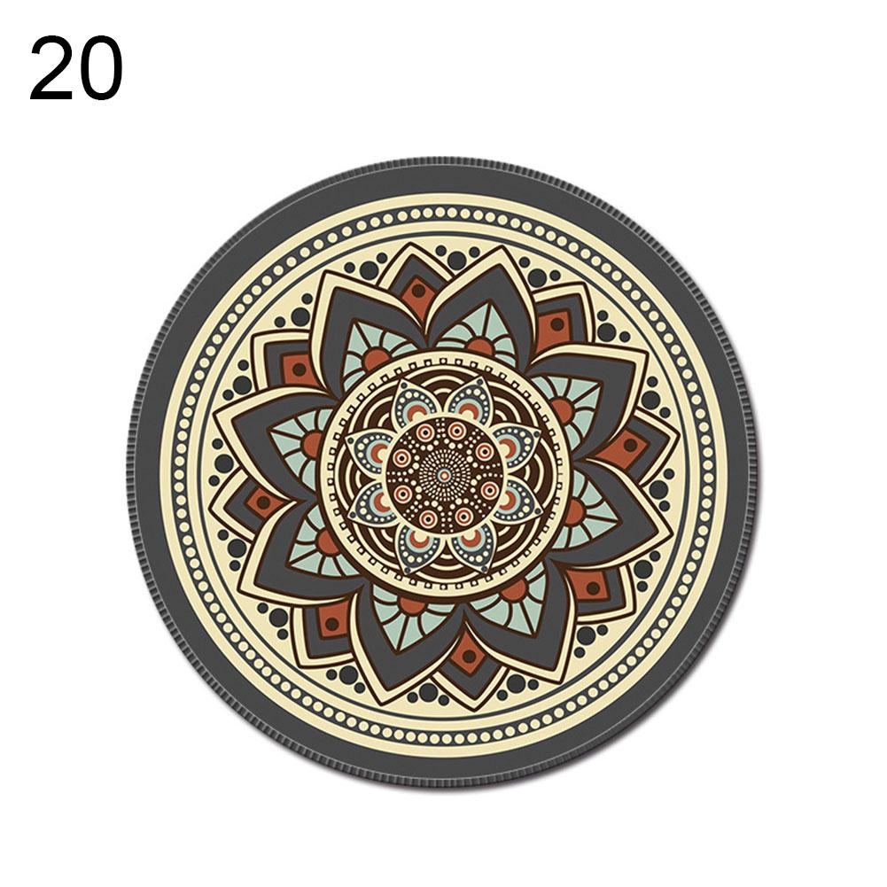 Vintage Bohemian rund musematte Datamaskin 3D-spill Anti-slip musemattematte