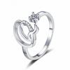 26-Letter Rhinestone Adjustable Open Ring - Women's Fashion and Luxury Accessory