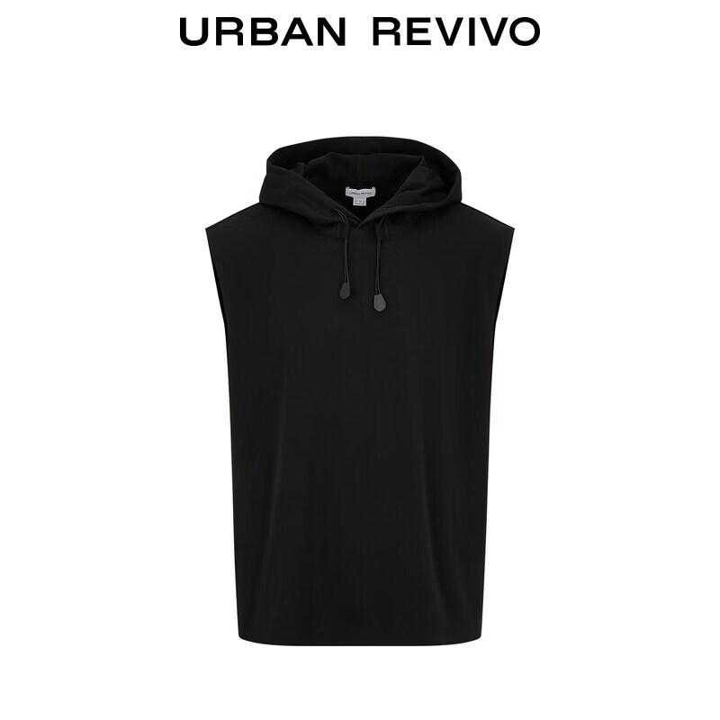 Men's Street Style Hooded Drawstring Sleeveless Vest