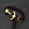 Gold Plated Anchor Bracelet Men Charm Nautical Survival Rope Chain Paracord Bracelet Male Wrap Metal Sport Hooks
