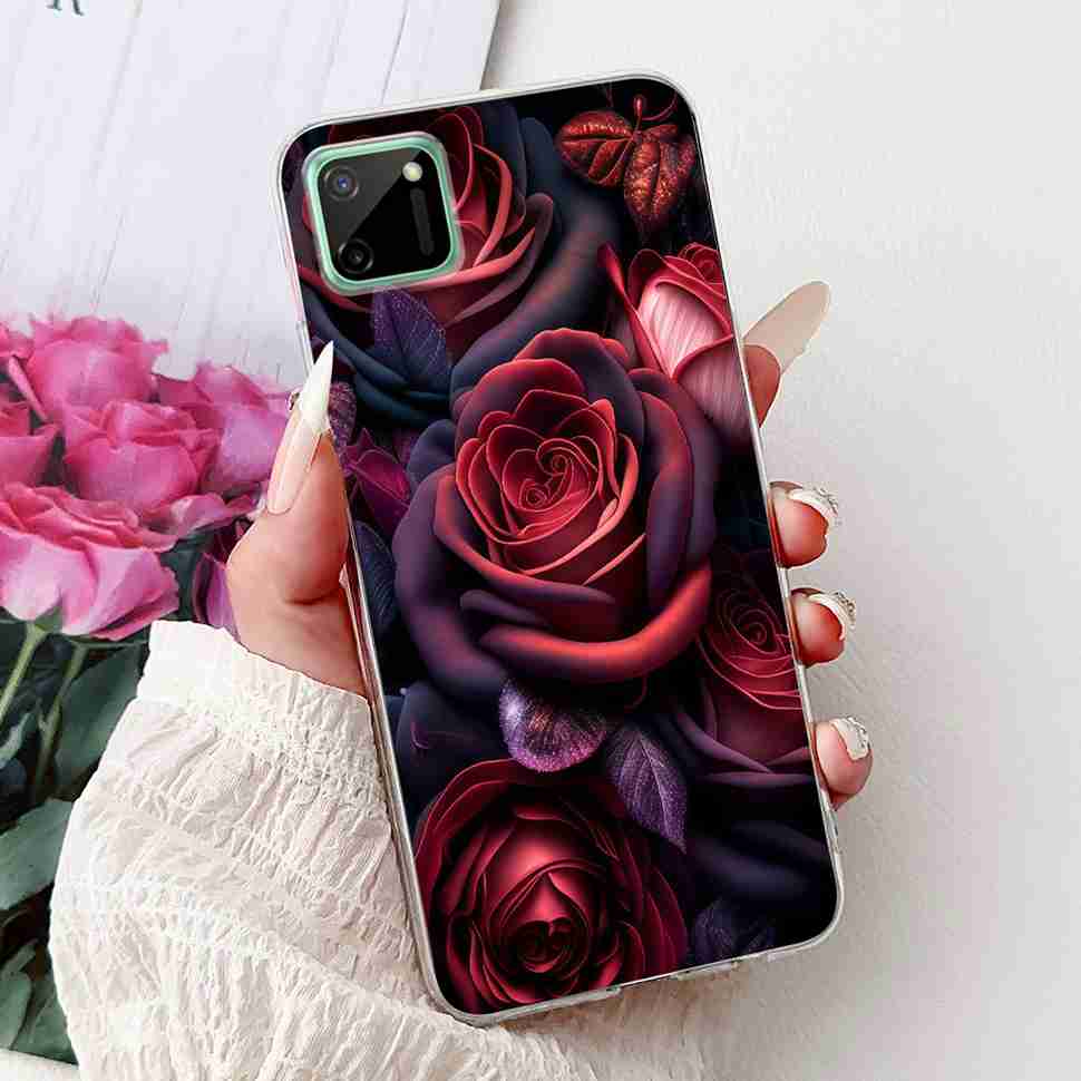 For Oppo Realme C11 6.5" Case Colorful Butterfly Soft Silicone TPU Cover For Realme c11 C11 RMX2185 Fashion Flower Phone Cases