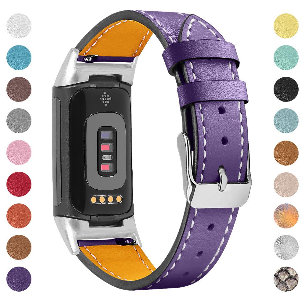 Replacement Genuine Leather Watch Strap For Fitbit Charge 3/4, Unisex