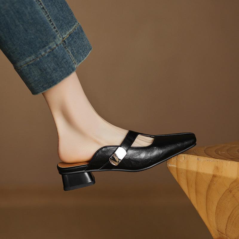 

New women s flat-bottomed slippers solid color casual cool slippers soft-soled large and small size women s shoes foot cover summer bag head slippers 39 чёрный