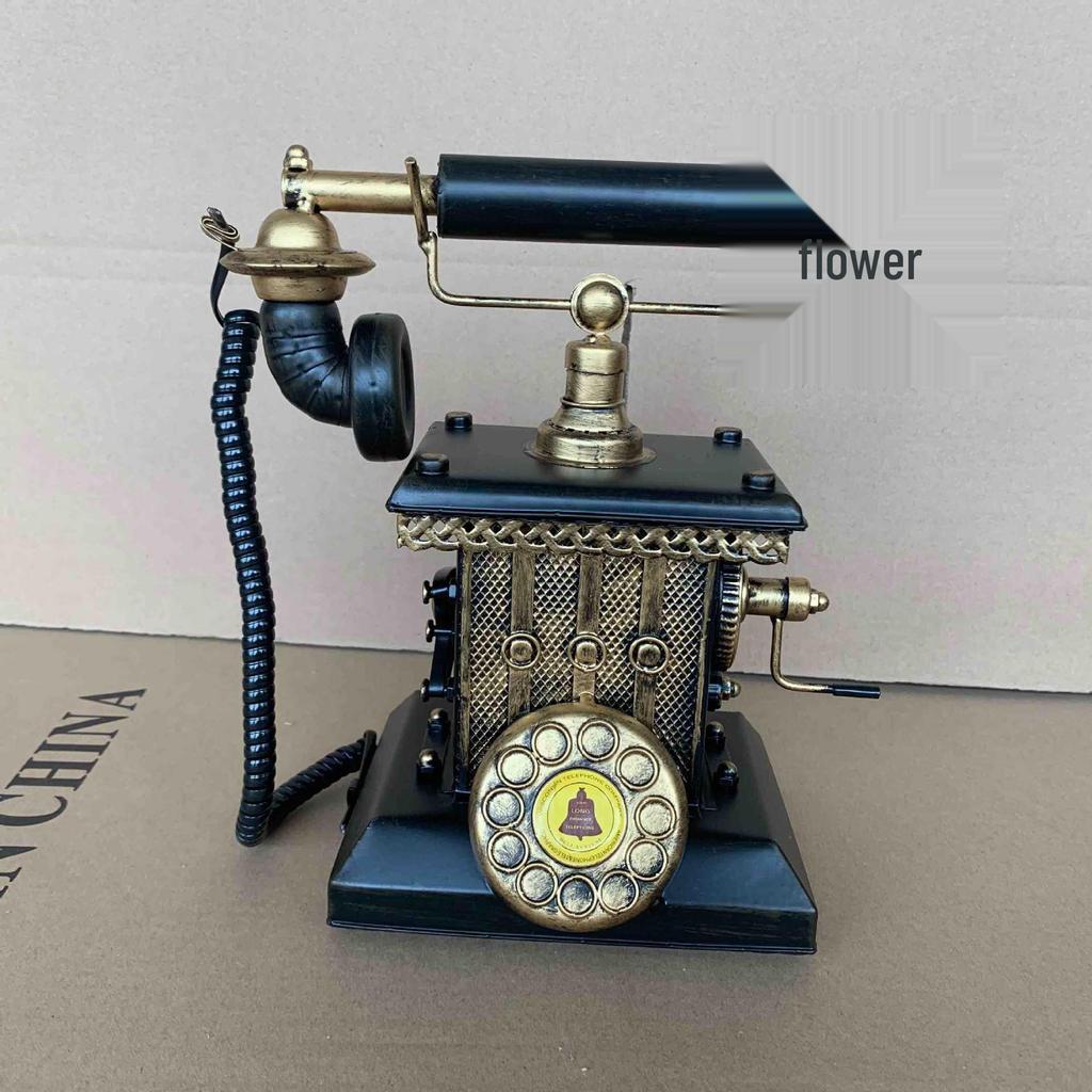 Retro All-Metal Telephone Model: Home Decoration & Wine Cabinet Ornament