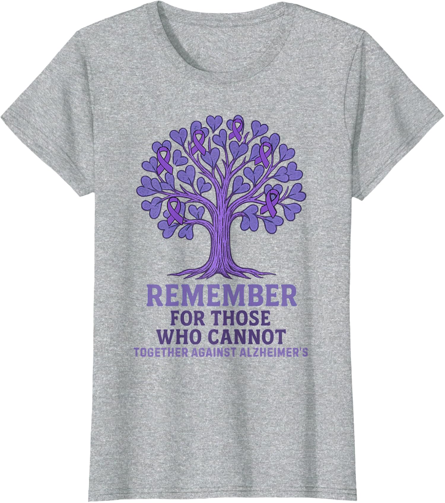 Alzheimers Awareness Ribbon Support Family Ladies  Crewneck T-Shirt Unisex T-Shirt M