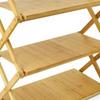 Wooden Foldable Shelf Multi Layer Space Saving Powerful Load Bearing Portable Storage Rack for Outdoor Camping 4 Layers