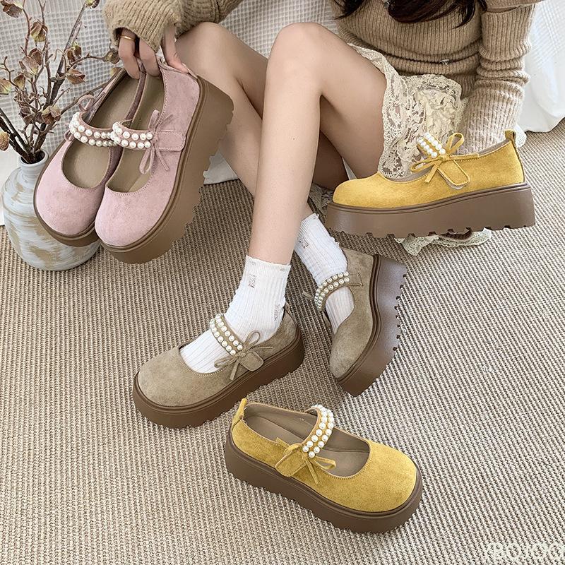 Thick Soled Height Increasing Women's Shoes for Spring Summer New Style Rhinestones Simple Comfortable Versatile Women's Shoes