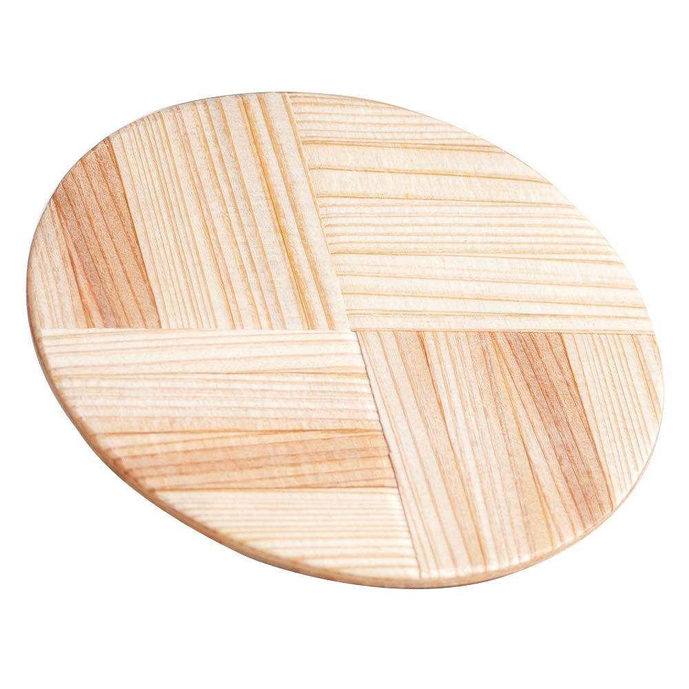 Yamashita Kogei Natural Coaster, 8.5cm, Thinned Cedar, Round, 36357