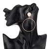 Womens Alloy Stylish Hoop Earrings Modern Geometric Shape Accessory Statement