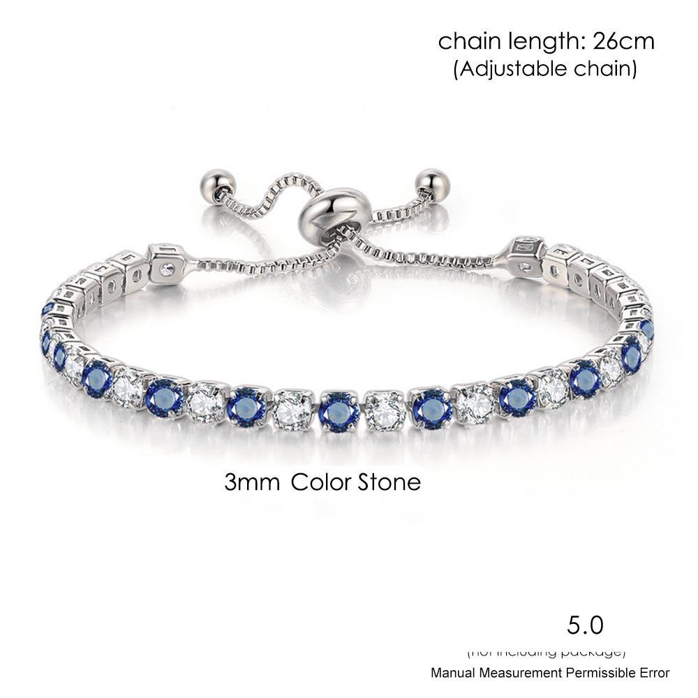 Adjustable Multicolor Tennis Bracelets for Women Ladies Wedding Rainbow Colorful Zircon Charm Bracelet Hand Chain Zircon DZH043