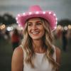 Mit LED-Licht LED-Cowboyhut Unifarbene Kostümhut Westliche Veranstaltungen Themenveranstaltungen Konzerte