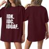 Women's Color Neck Funny Letter Print Short Sleeve T-Shirt