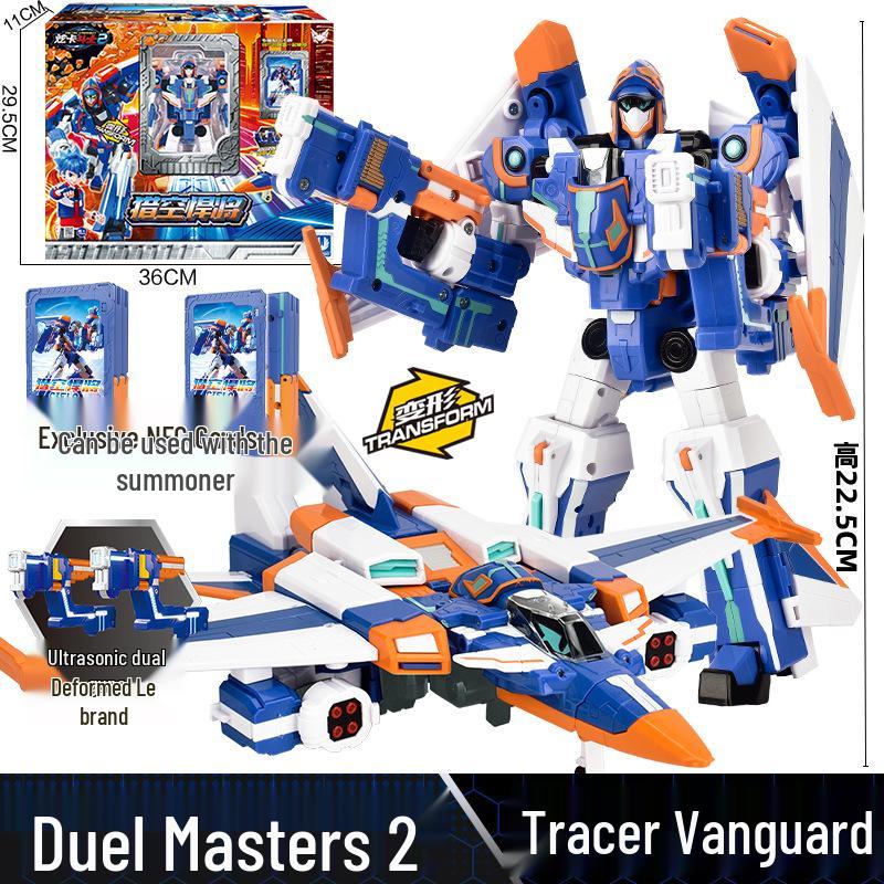 Xuan Card Fighter 2: Blue Lightning Thunder King Flame Dragon Transforming Robot Car Toy