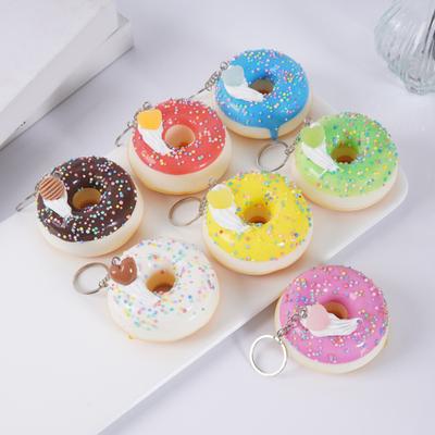 Schlüsselanhänger Anhänger Donut-Form Weiches elastisches Gefühl Schnelle Rückfederung Knetspielzeug Sicheres PVC Stressabbau Fidget Toy