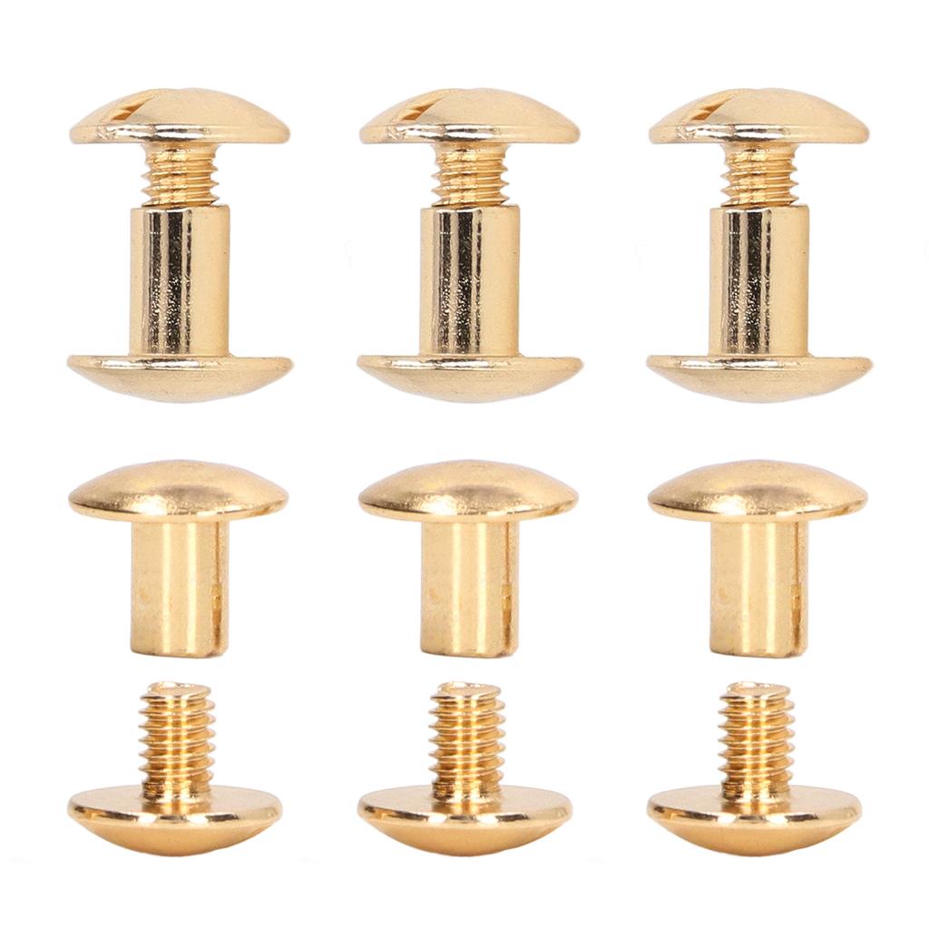 200 Sett Bokbindingsskrue Jevnt Belegg Buede Overflater Messing Elektroplettering Behandling Chicago