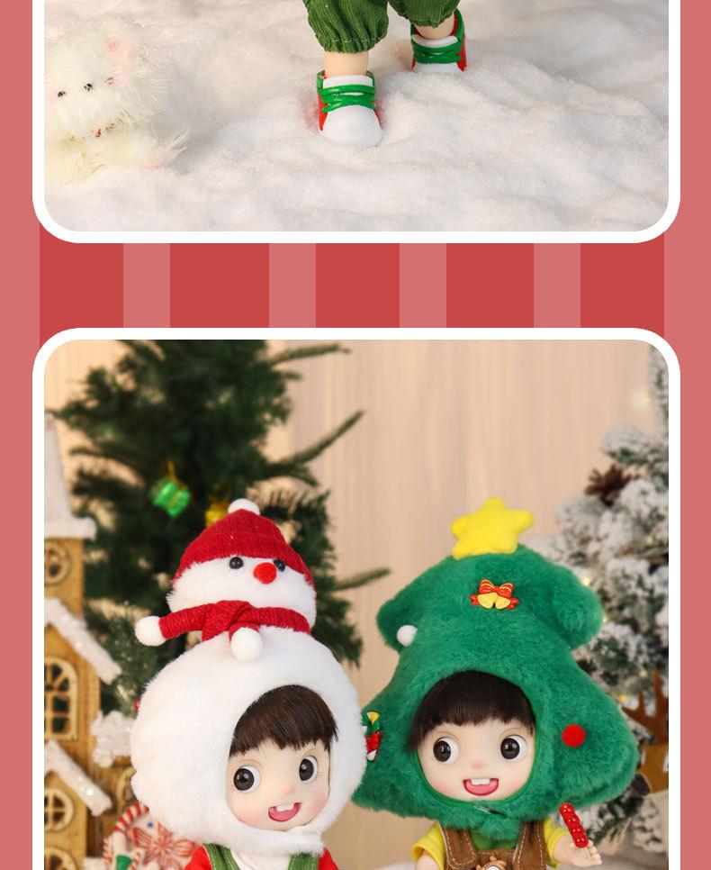 Trendy 9-inch BJD Christmas Tree Snowman Doll with Changeable Clothes - Hot-selling Holiday Gift