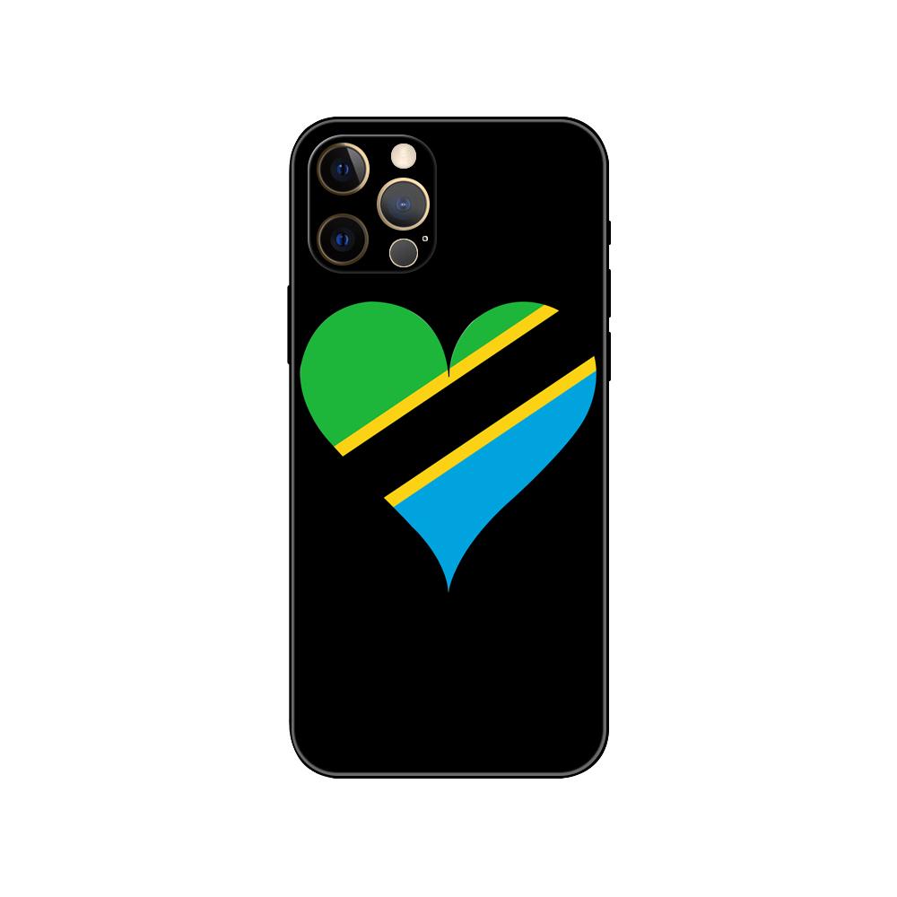 Tansania Nationalflagge Handyhülle für iPhone 5 5s 2020se 6 6s 7 8 plus x 10 XR XS 11 12 13 mini pro MAX schwarze TPU-Rückseite