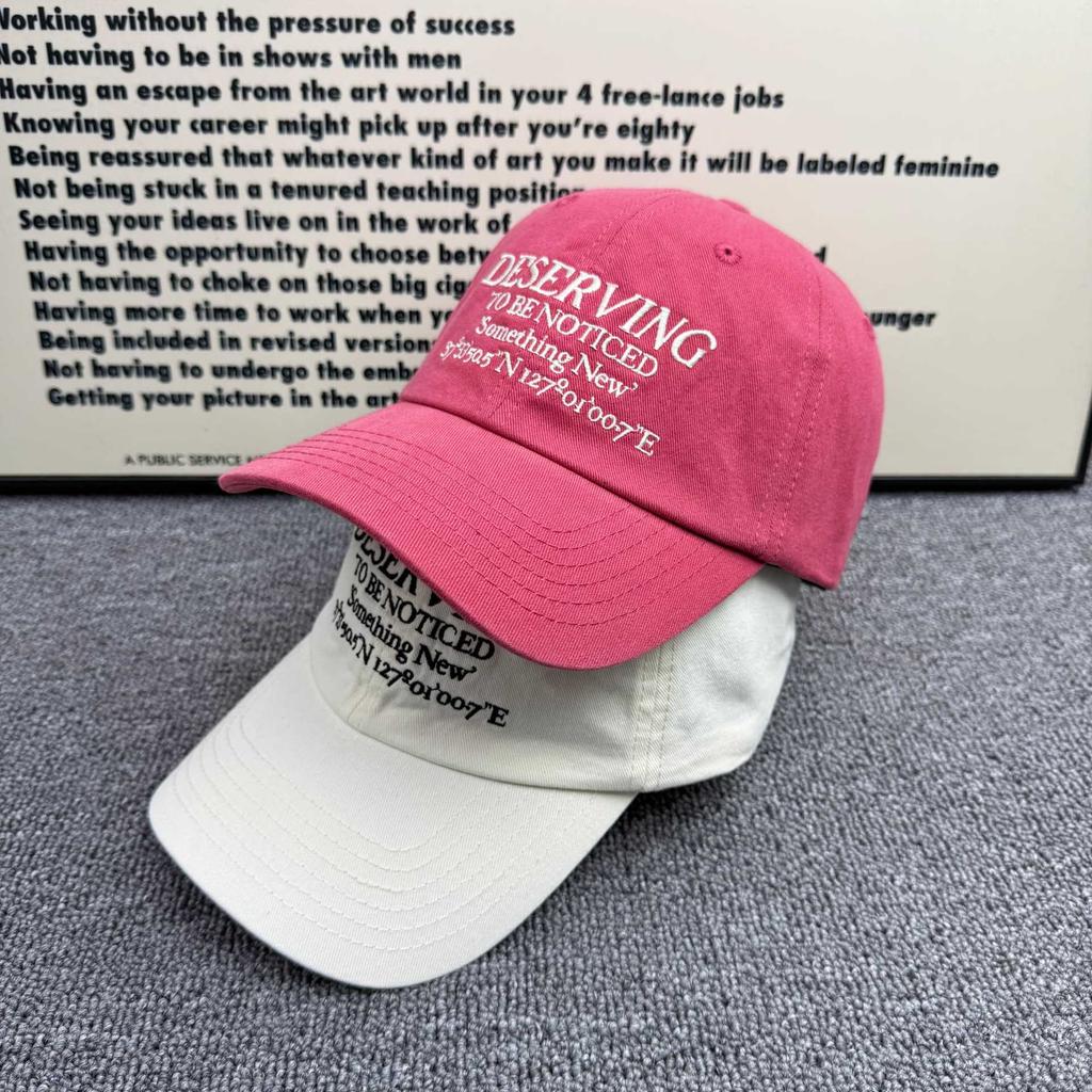 Spring and summer thin letter embroidered baseball cap for women, breathable, not stuffy, soft top, big head circumference, showing face, small ins p