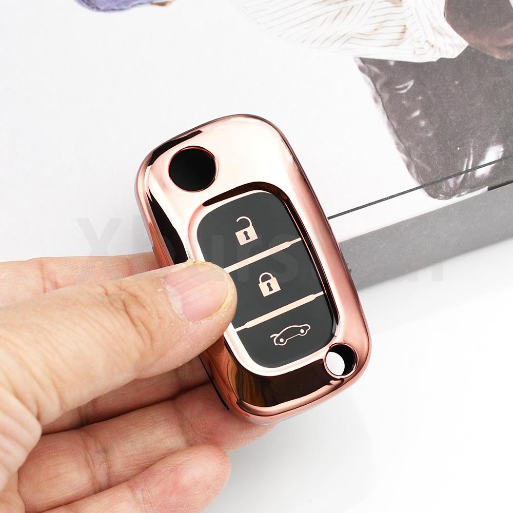 3Button Tpu Auto Key Fob Cover Case Fit For Renault Clio Megane Fluence Fit For Mercedes Fit For Lada Vesta Granta Xray Kalina Priora Sedan Sport