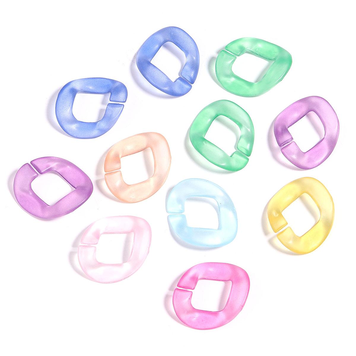 

10pcs/Lot Matte Acrylic Buckle Chain Hand Feel Paint Acrylic Buckle Chain For Jewelry Making DIY Necklace Bracelet Purse Chain