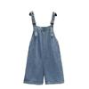 Women's Plus Size Korean Loose Denim Wide-Leg Bib Shorts for Spring/Summer 2022