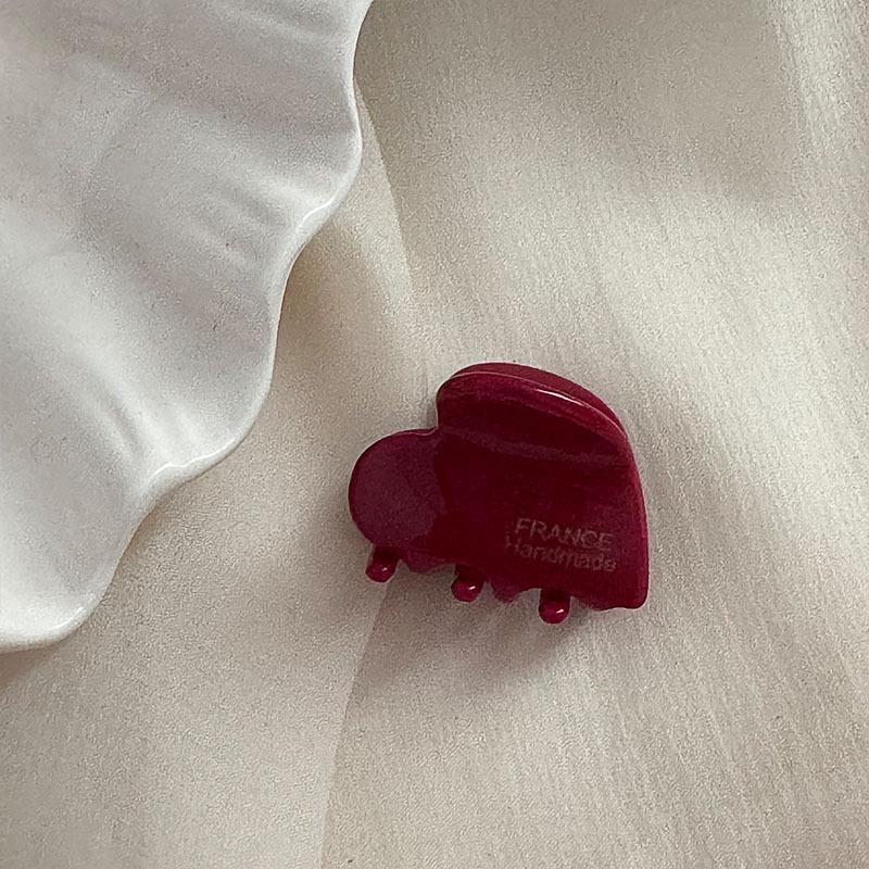 Festive Wine Red Bow Duckbill Hair Clip - Sweet Retro Style